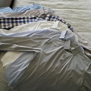 (Bundle)Express Mens Long Sleeve Dress Shirts